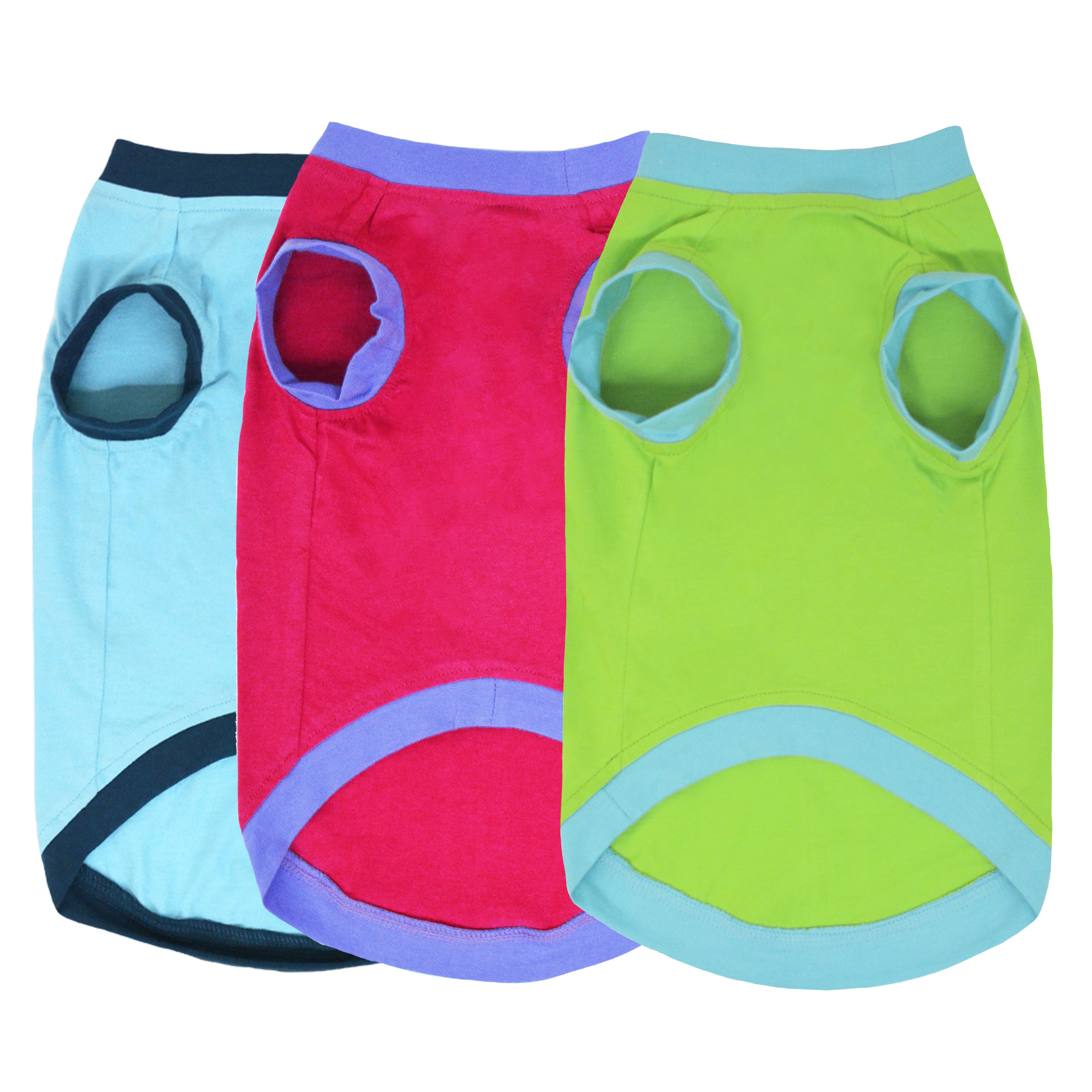 Neon Pop - Sleeveless Dog T Shirt Combo 2 - Pack of 3