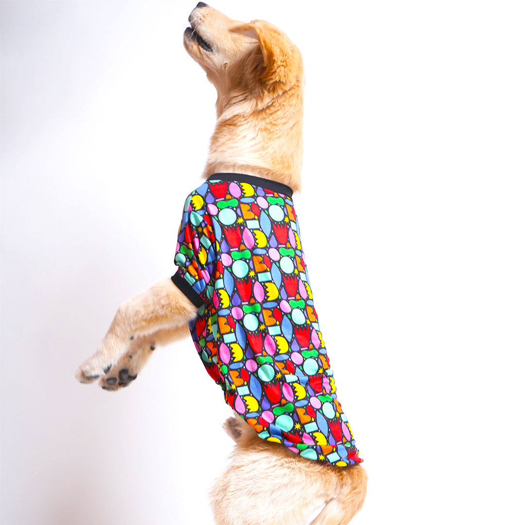 Pacman Printed Dog T-Shirt