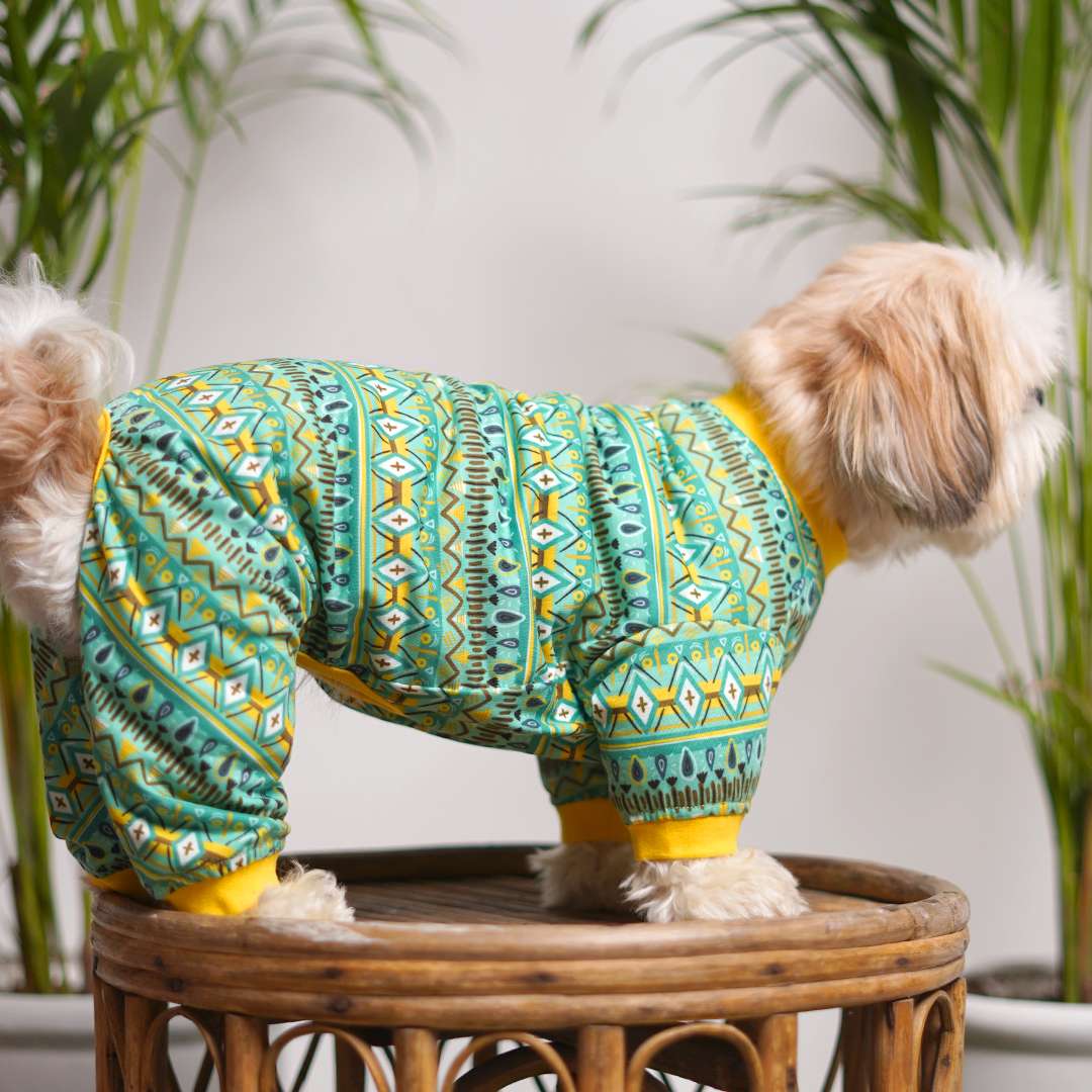 Tribal Printed Dog Jumpsuit